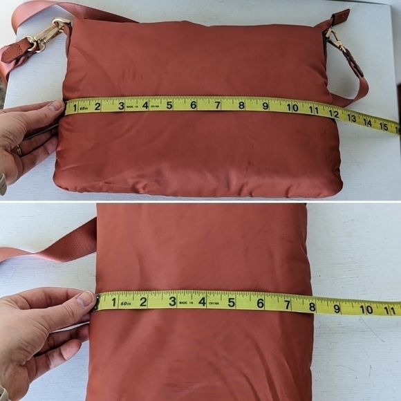 A New Day Puffer Coral Rose Messenger Crossbody Bag Purse - Picture 10 of 10